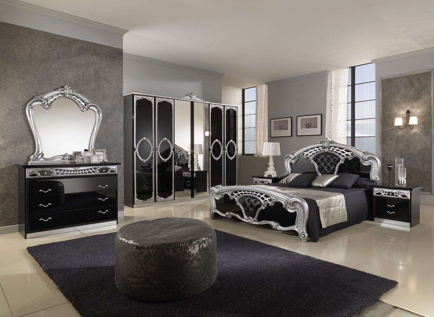 Dormitorio clásico de estilo moderno 