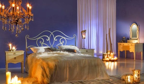 Velas para un dormitorio clásico romántico