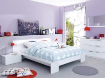 Dormitorio para chica en malva y blanco